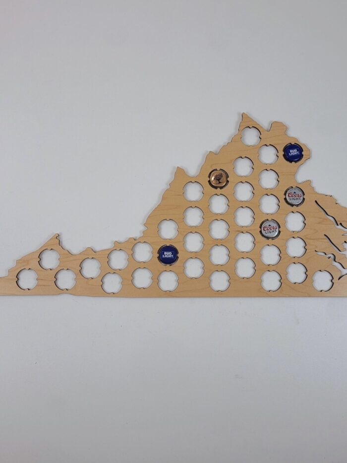 Virginia Beer Cap Collection Maple Board