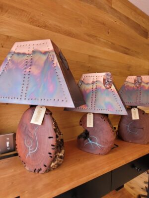 solid mesquite wood table lamps at Fraser Wood Elements