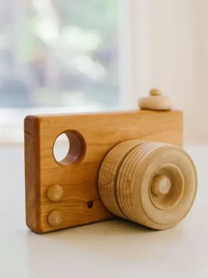 wooden toy camera