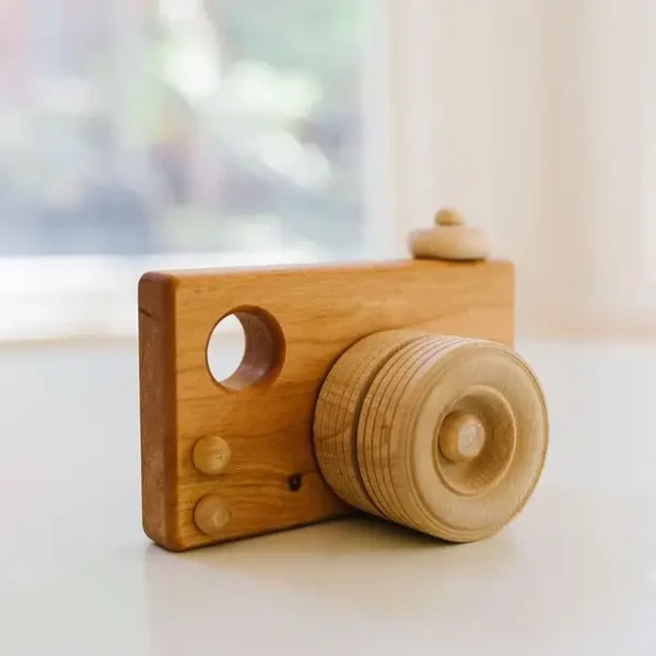 wooden toy camera