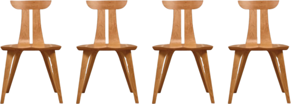 Four Estelle chairs by Gatt Creek, an American-made supplier of Fraser Wood Elements in Fredericksburg, VA.