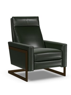 The Isla recliner in Mont Blanc Winter Pine by American Leather, available at Fraser Wood Elements in Fredericksburg, VA.