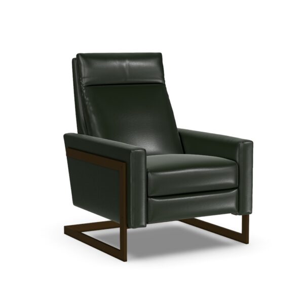 The Isla recliner in Mont Blanc Winter Pine by American Leather, available at Fraser Wood Elements in Fredericksburg, VA.