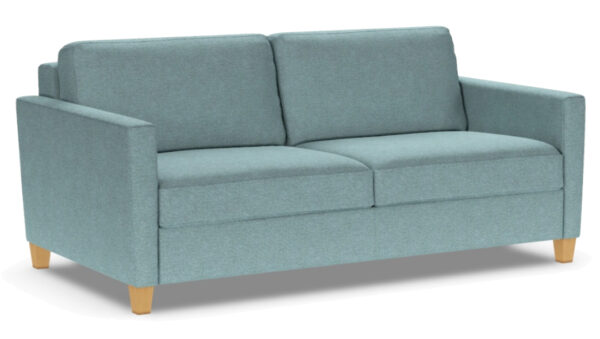 The Naomi sofa in Archer Eucalyptus by American Leather, available at Fraser Wood Elements in Fredericksburg, VA.