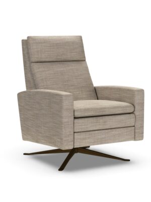 The Simon recliner in Theo Mocha by American Leather, available at Fraser Wood Elements in Fredericksburg, VA.