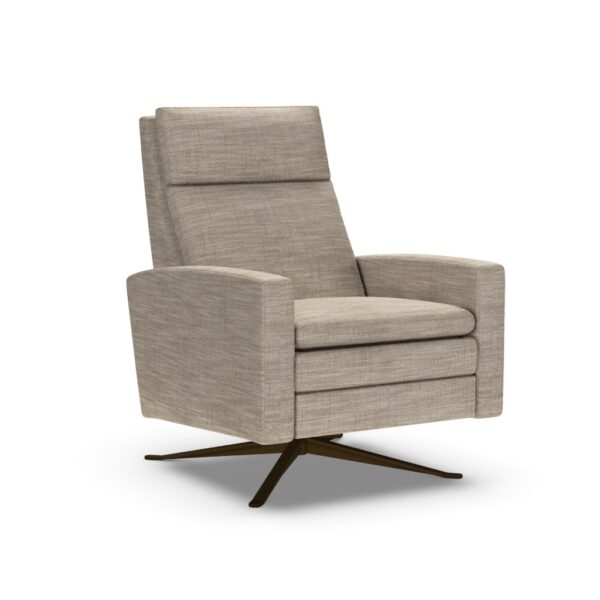 The Simon recliner in Theo Mocha by American Leather, available at Fraser Wood Elements in Fredericksburg, VA.