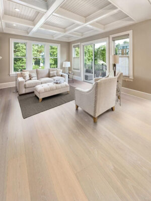 Flooring from the Nordik Whites Grato collection available at Fraser Wood Elements in Fredericksburg, VA.