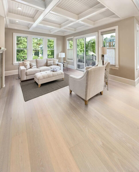 Flooring from the Nordik Whites Grato collection available at Fraser Wood Elements in Fredericksburg, VA.