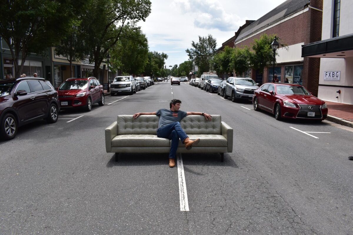 David Fraser stopping traffic with what's on sale at Fraser Wood Elements in Fredericksburg, VA.