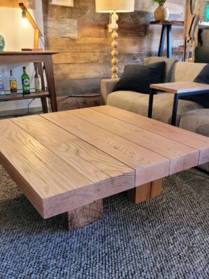 Solid Red Oak Beam Coffee Table at Fraser Wood Elements