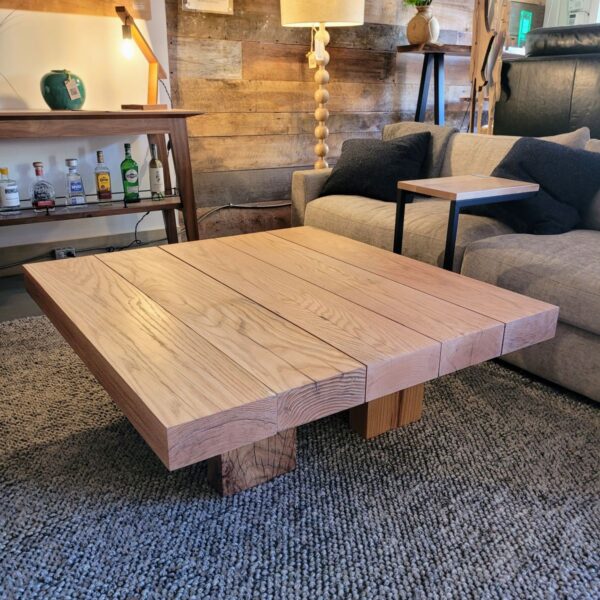 Solid Red Oak Beam Coffee Table at Fraser Wood Elements