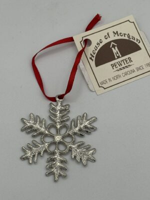 Snowflake Pewter Christmas Ornament